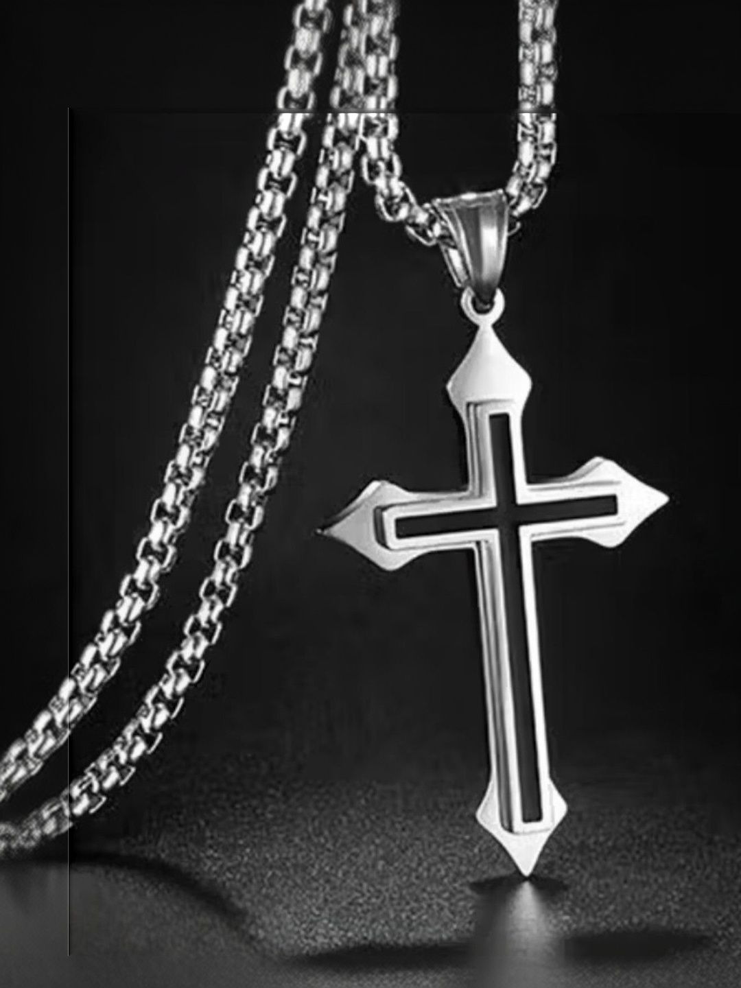 PASU FASHION Rhodium-Plated Geometric Pendants with Chains-picture-11