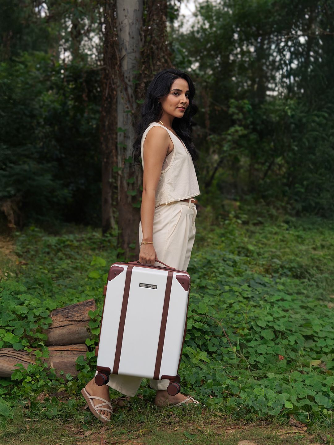 Assembly Vintage Moon White 20"Cabin Hard Luggage Trolley Bag-picture-48