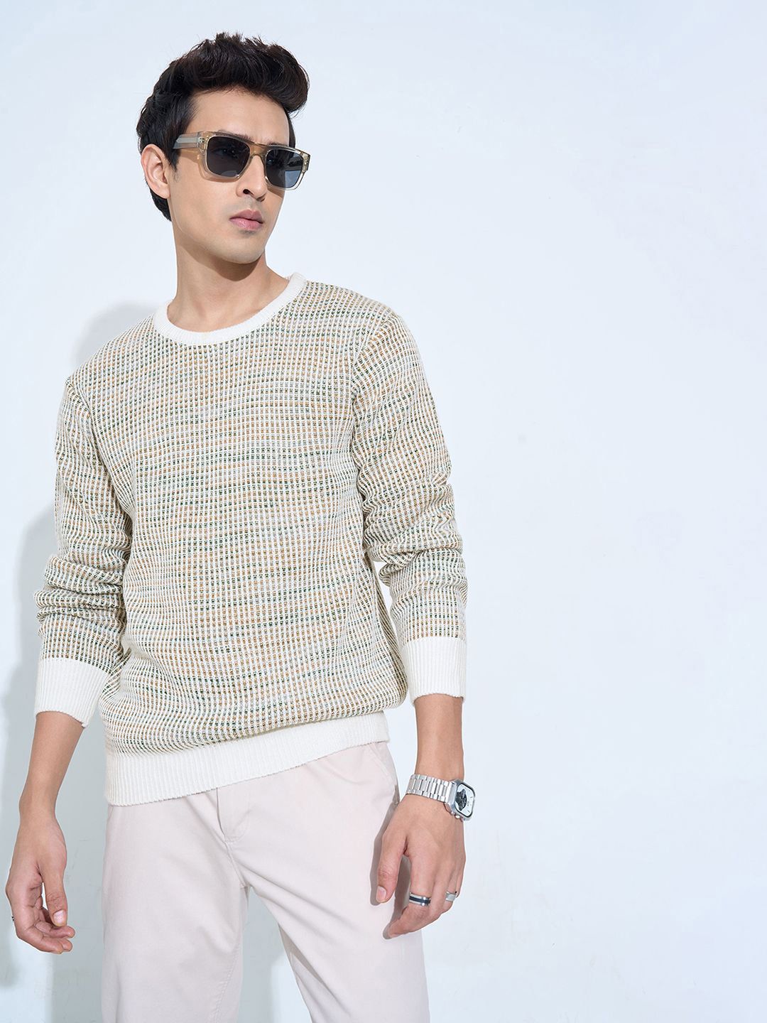 Peregrine by Pantaloons Men Speckled Pullover-picture-27