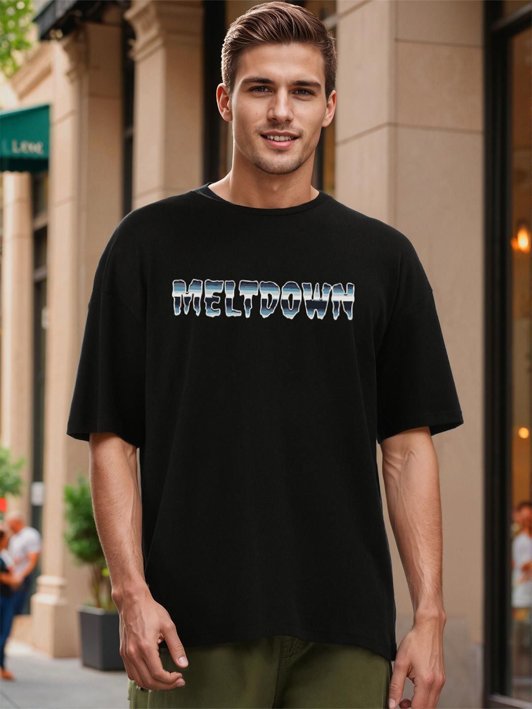 Bene Kleed Men Graphic Printed Round Neck Pure Cotton Oversized T-shirt-picture-19