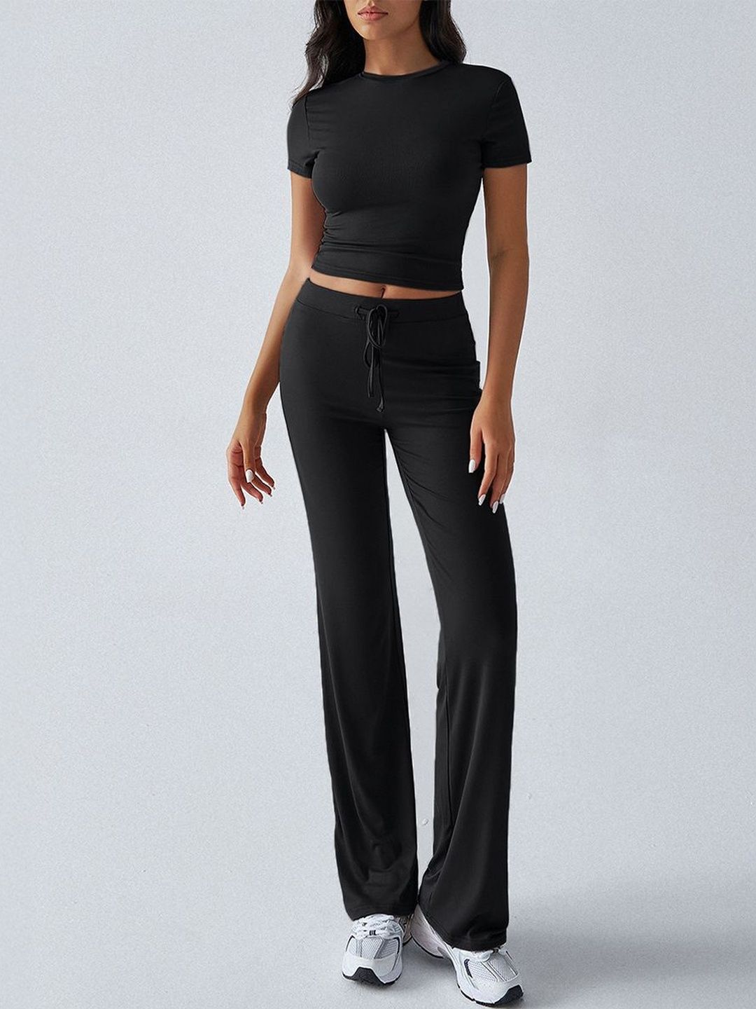 StyleCast Round-Neck Short Sleeves Top With Trouser Co-Ords-picture-32