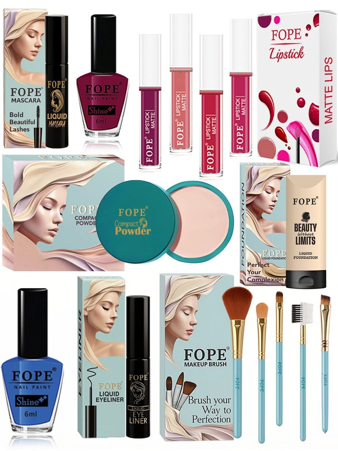 FOPE Set Of 15 All In One Long Lasting Makeup Combo-picture-58