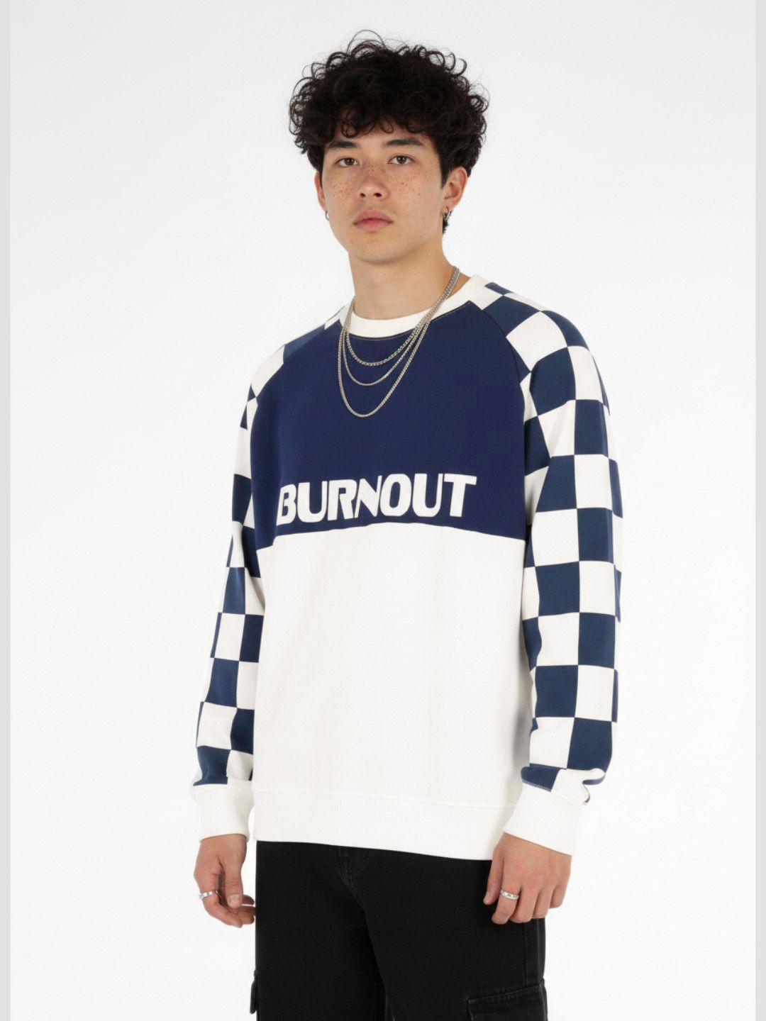 glitchez Raglan Sleeves Typography Colourblocked Sweatshirt-picture-45