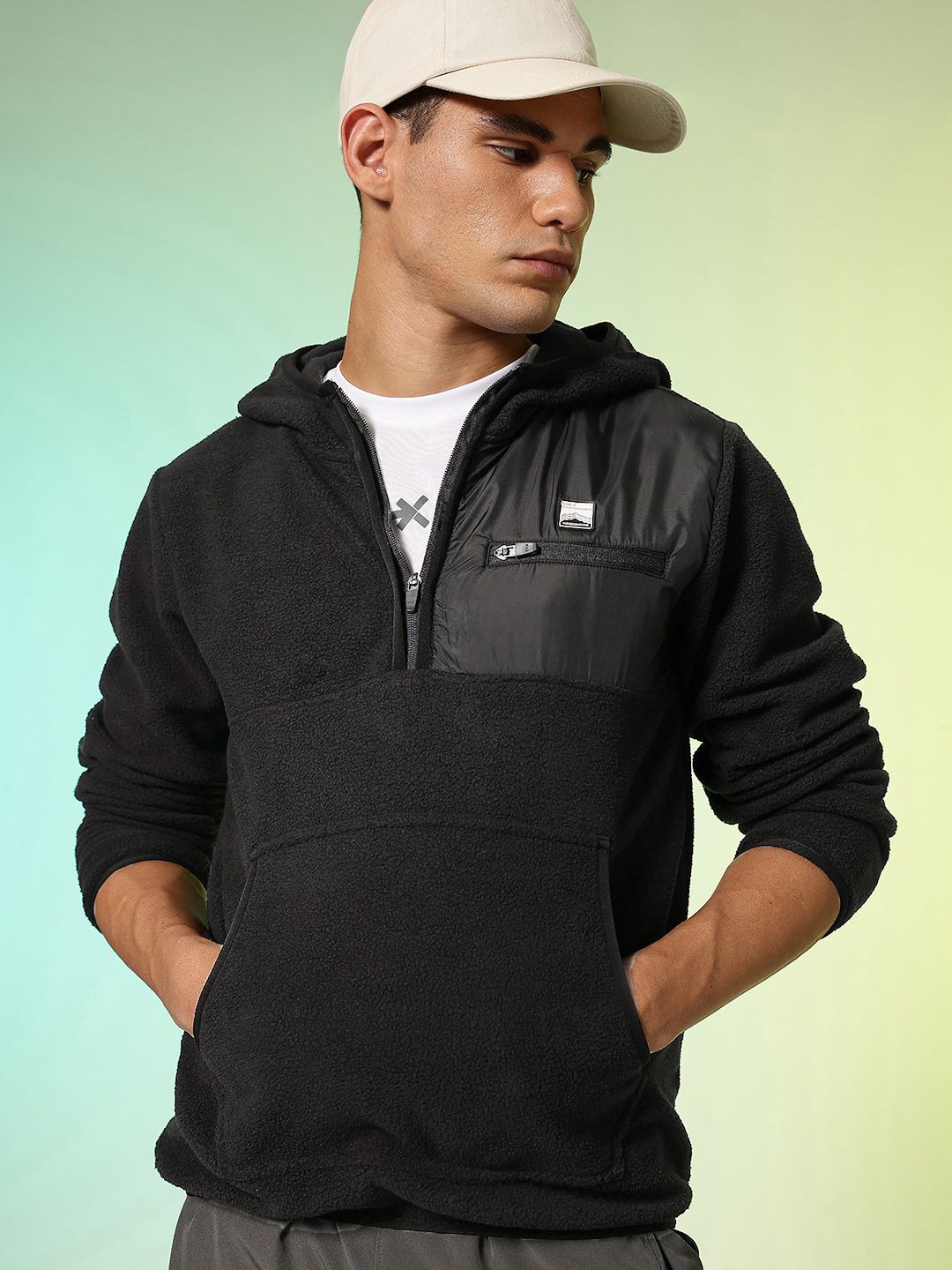 HRX by Hrithik Roshan Faux Fur Hooded Outdoor Sweatshirt-image-2