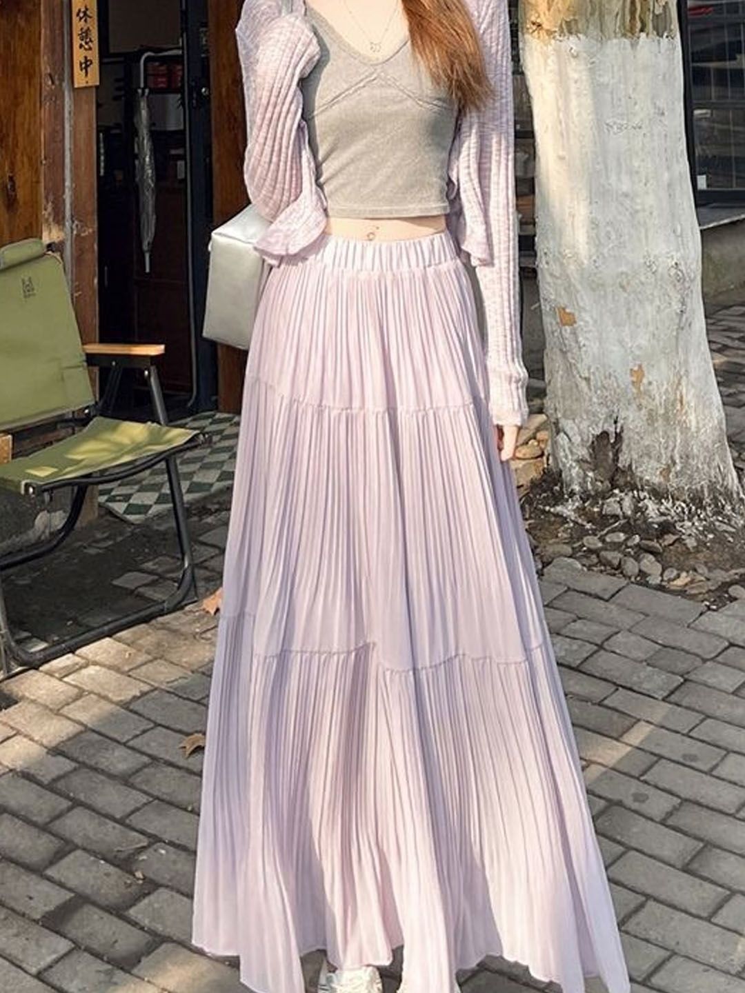 StyleCast Layered Maxi Trendy Flared Skirt-image-22