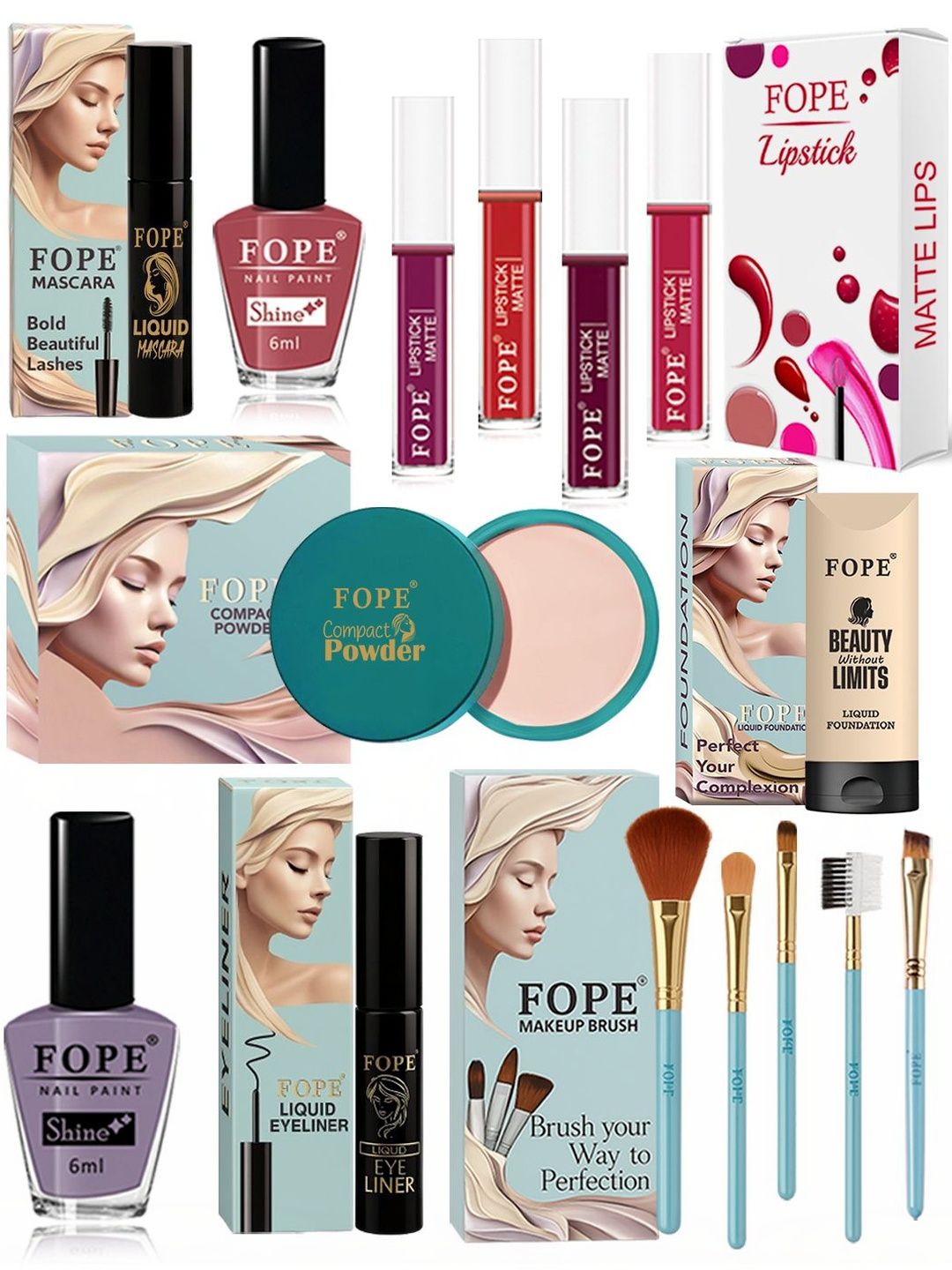 FOPE 15 Pieces All In One Long Lasting Makeup Combo-picture-46