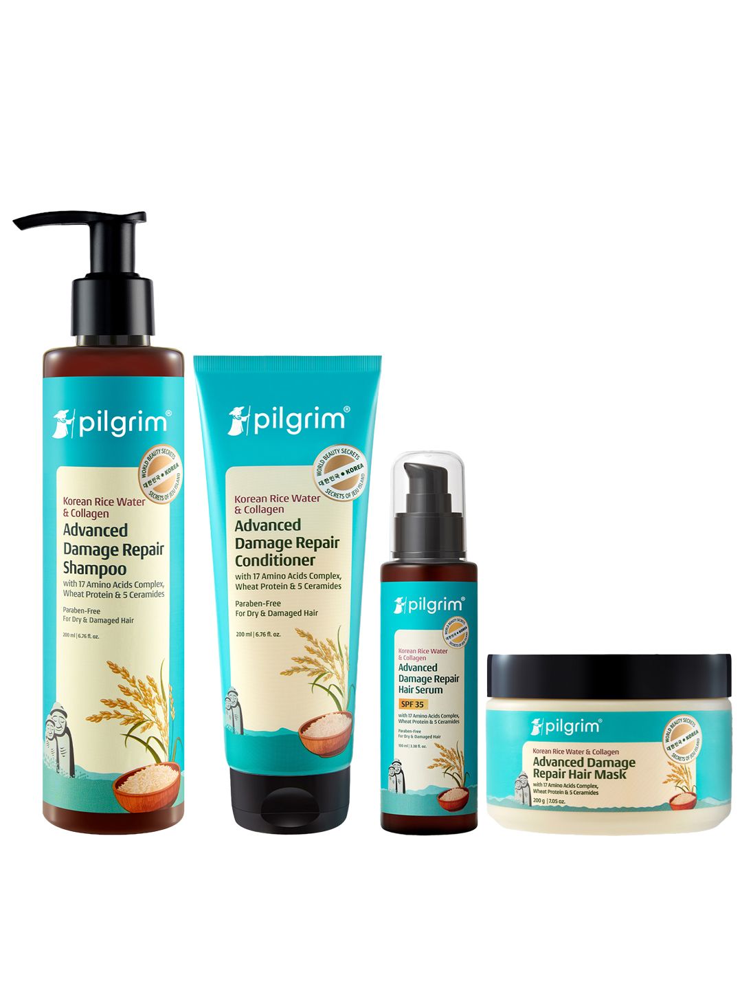 Pilgrim Korean Rice Water & Collagen Damage Repair Hair Care Combo-picture-30