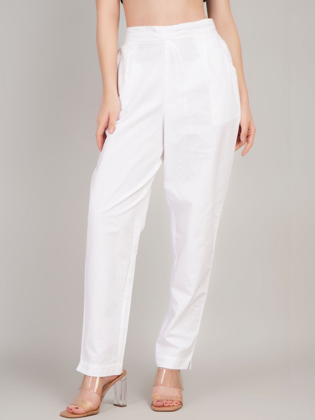 Gora Glama Women Comfort High-Rise Easy Wash Pleated Trousers-picture-23