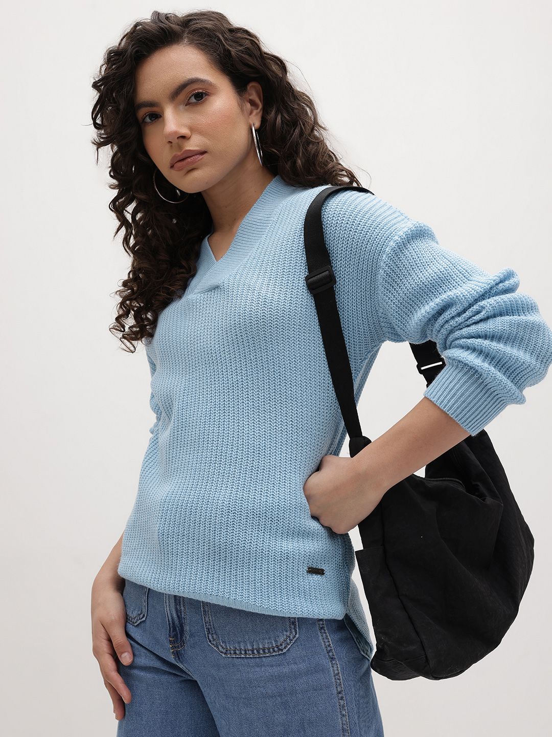 The Roadster Life Co. Acrylic Self Design Knitted Pullover-picture-27