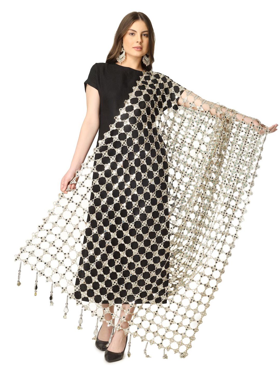 A R SILK DUPATTA HUB Embroidered Dupatta with Mirror Work-image-22