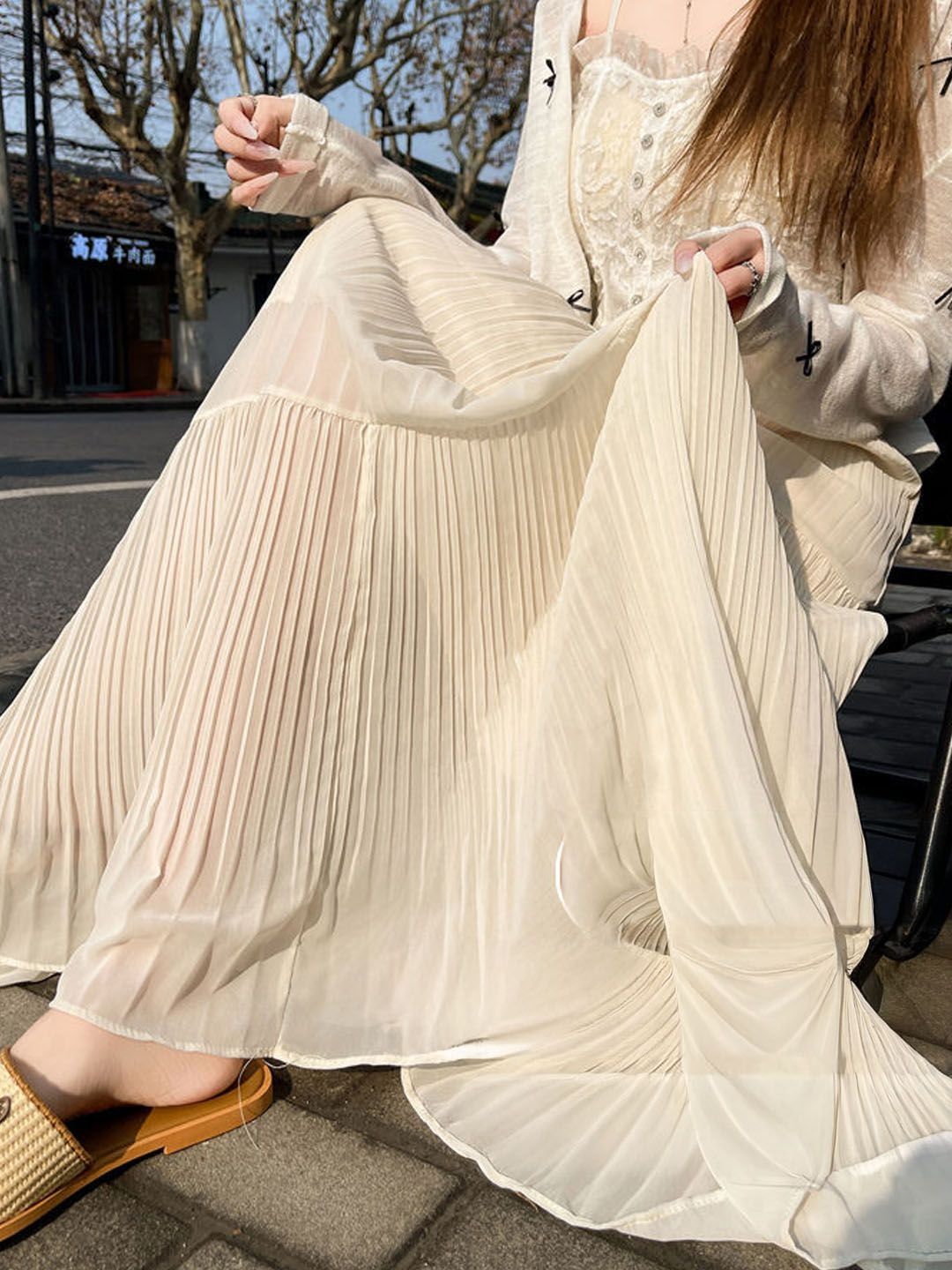 StyleCast Layered Maxi Trendy Flared Skirt-image-24