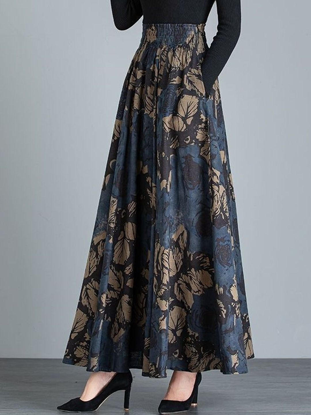 StyleCast Printed Maxi Trendy A-Line Skirt-picture-53
