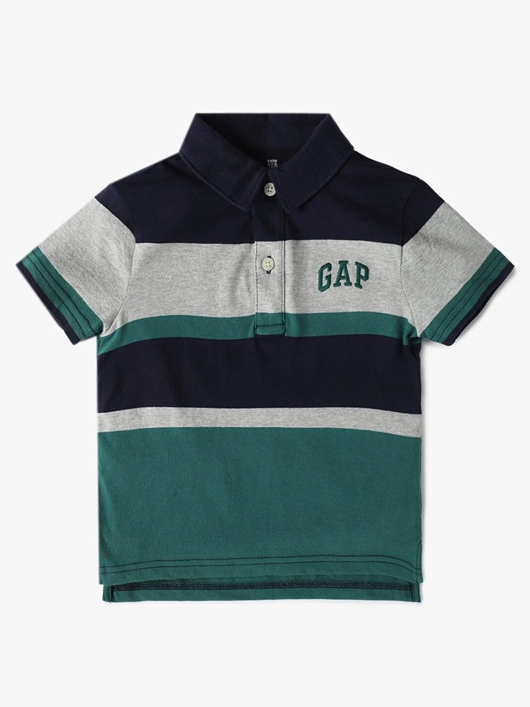 GAP Boys Striped Polo Collar Relaxed Fit Pure Cotton T-shirt-picture-28