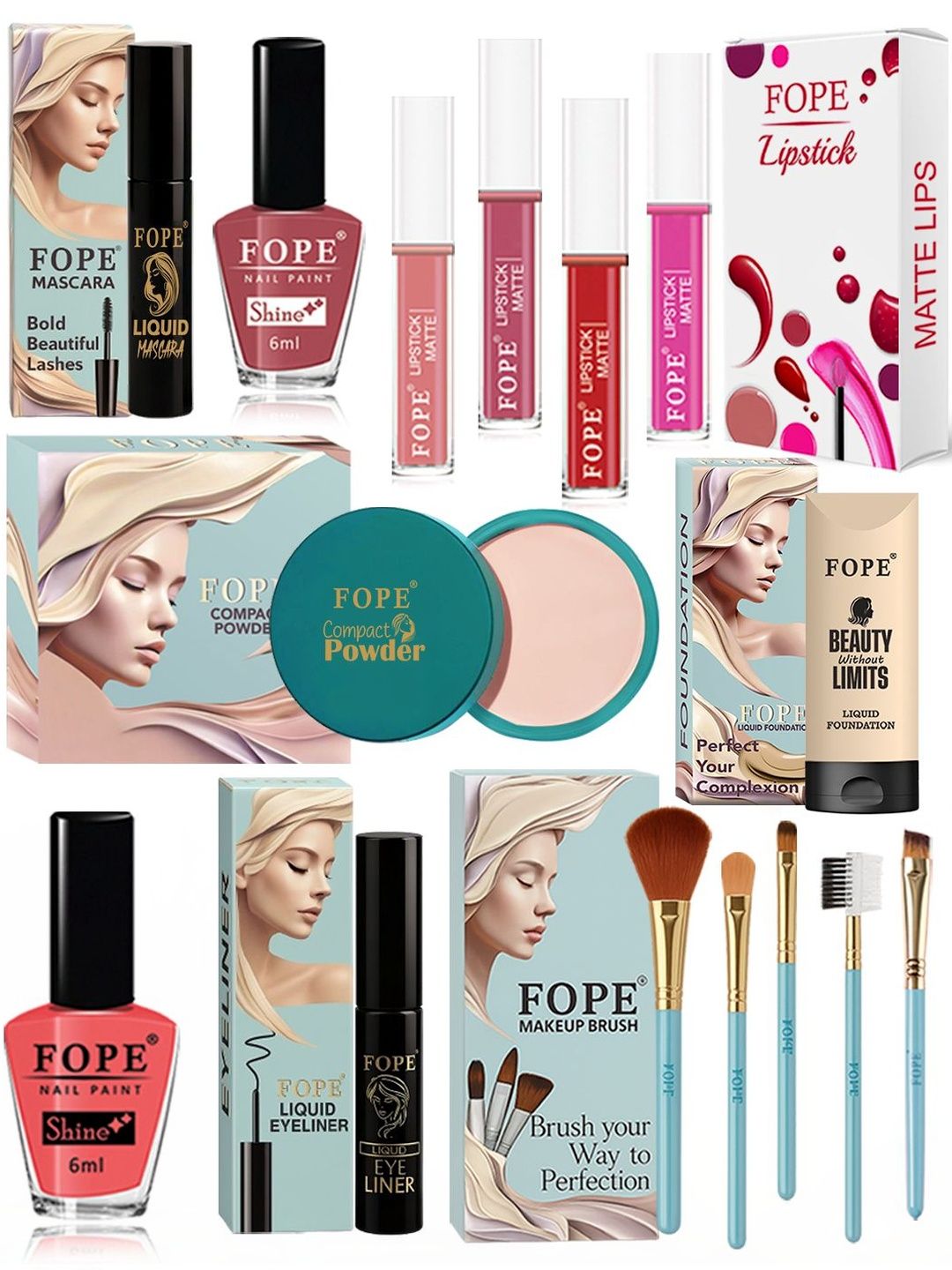 FOPE Set Of 15 All In One Long Lasting Makeup Combo-picture-33