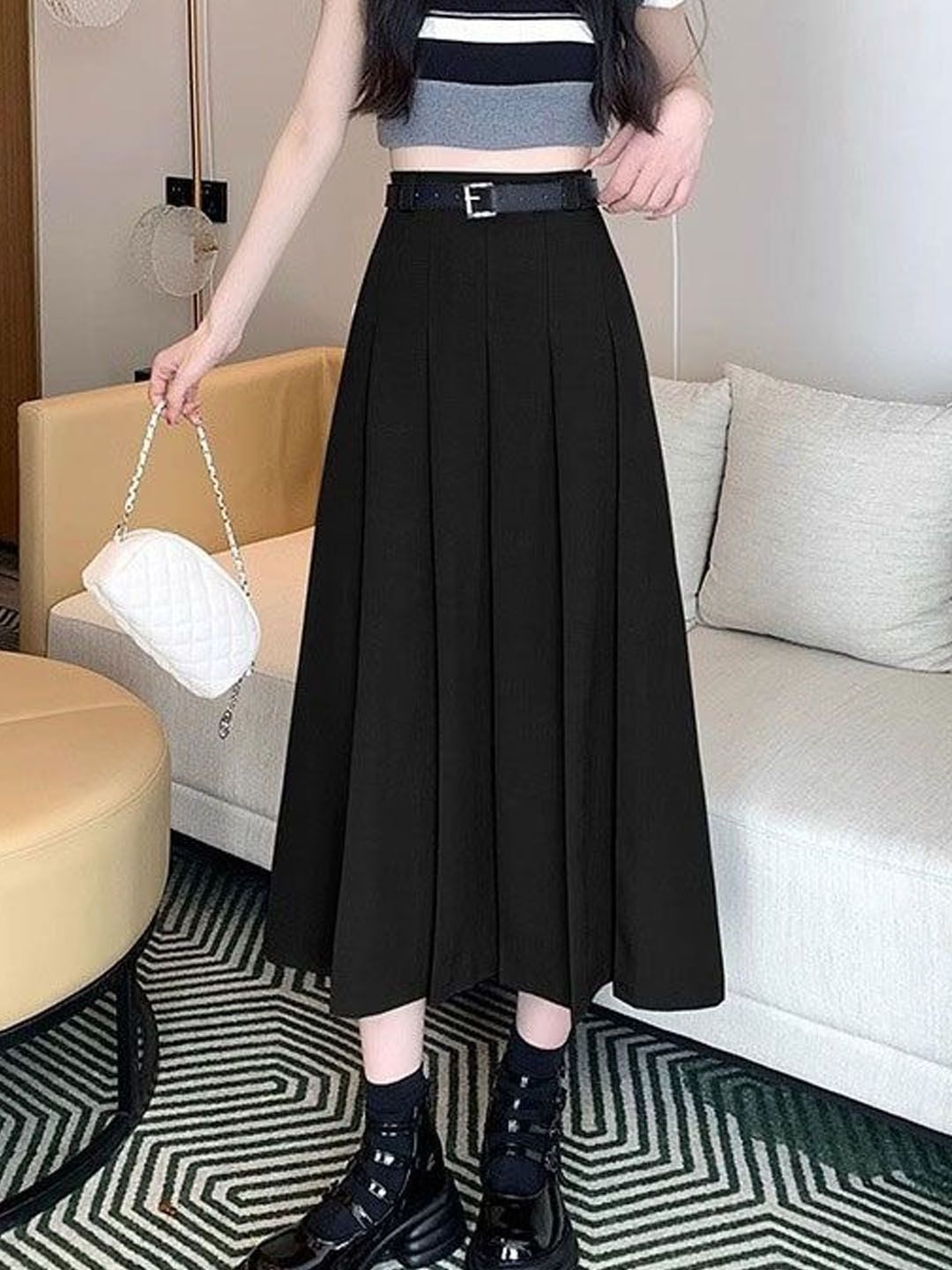 StyleCast A-Line Straight Midi Skirts-picture-45