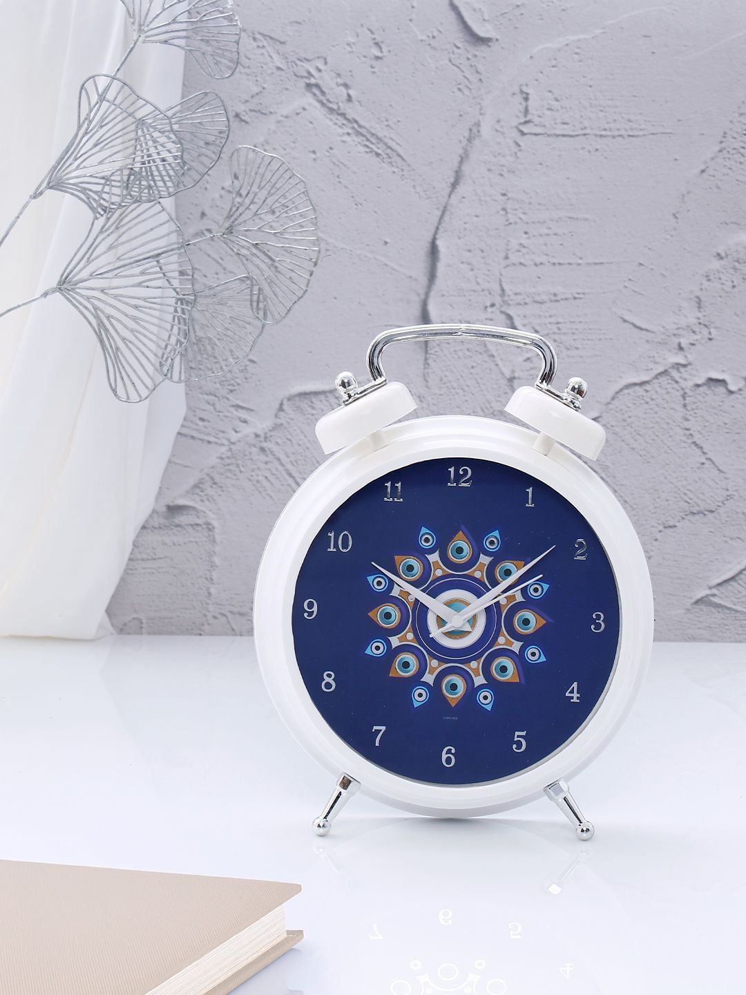 Archies White & Blue Mystical Evil Eye Table Clock-picture-27