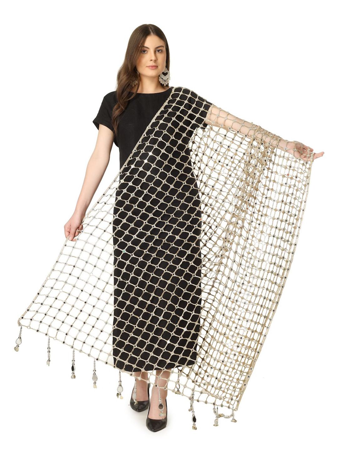A R SILK DUPATTA HUB Embroidered Dupatta with Mirror Work-image-19
