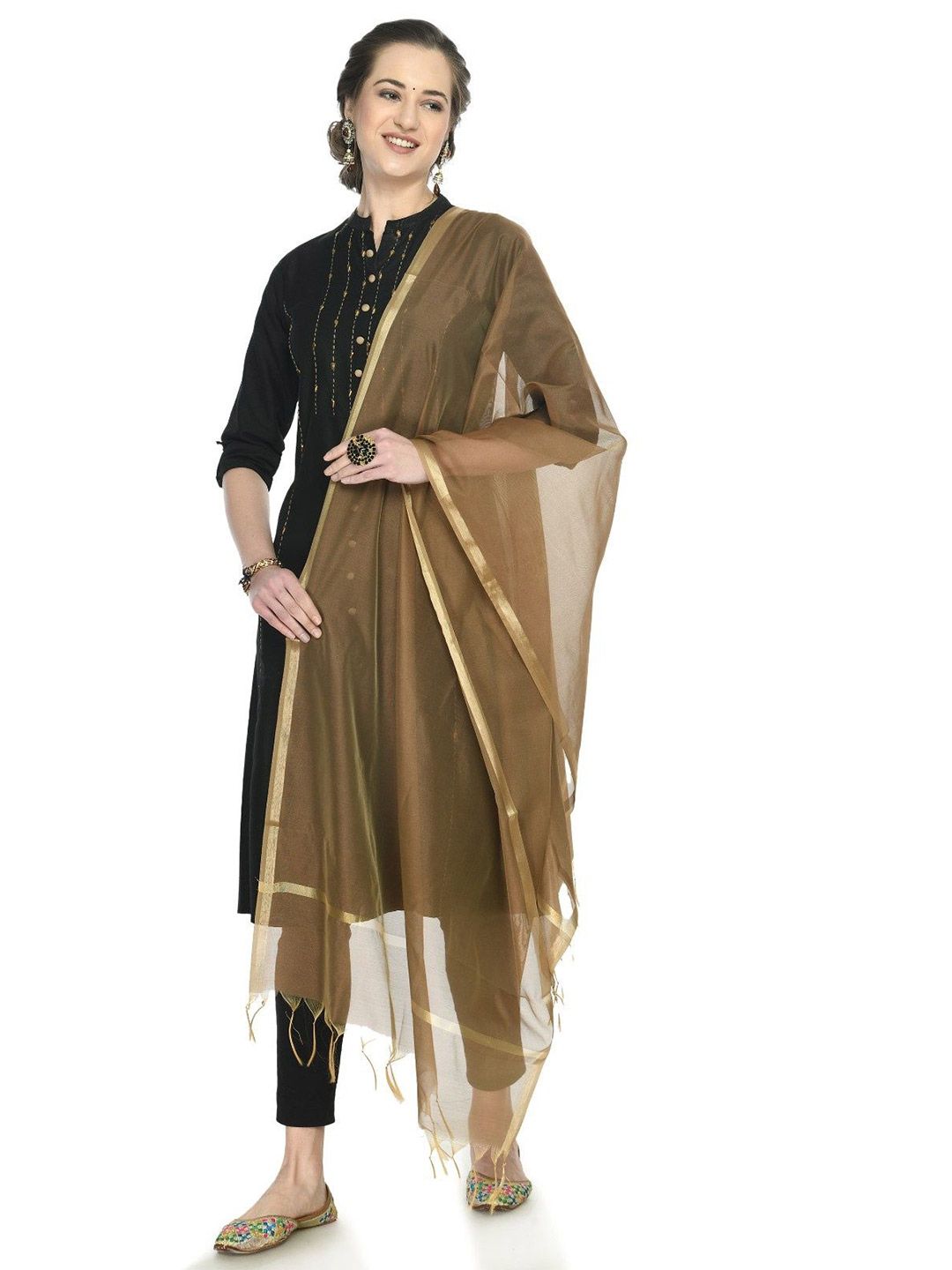 A R SILK DUPATTA HUB Art Silk Dupatta with Zari-picture-24