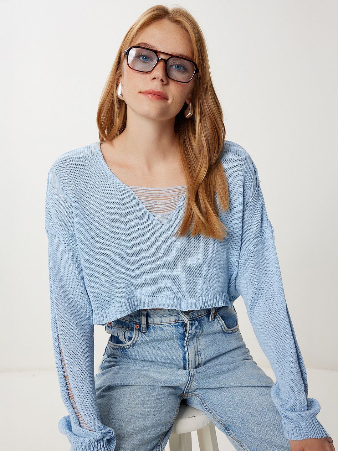 Happiness istanbul Women Crop Pullover-picture-1