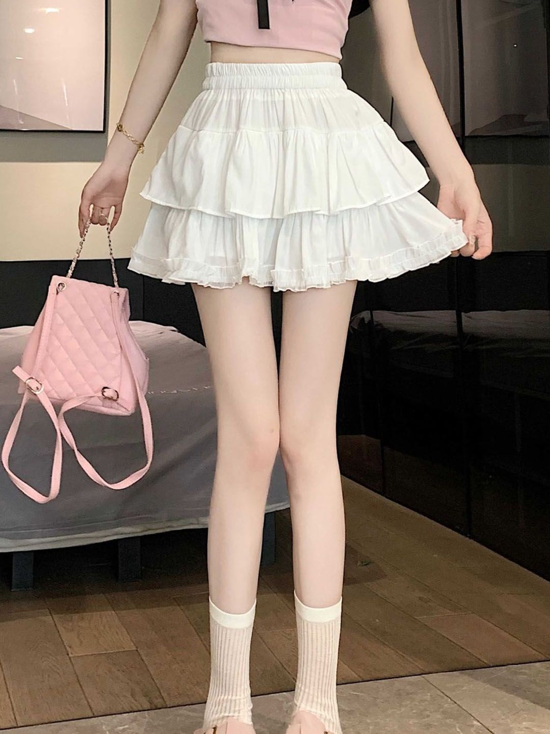 StyleCast Trendy Flared Opaque Mini Skirt-image-30
