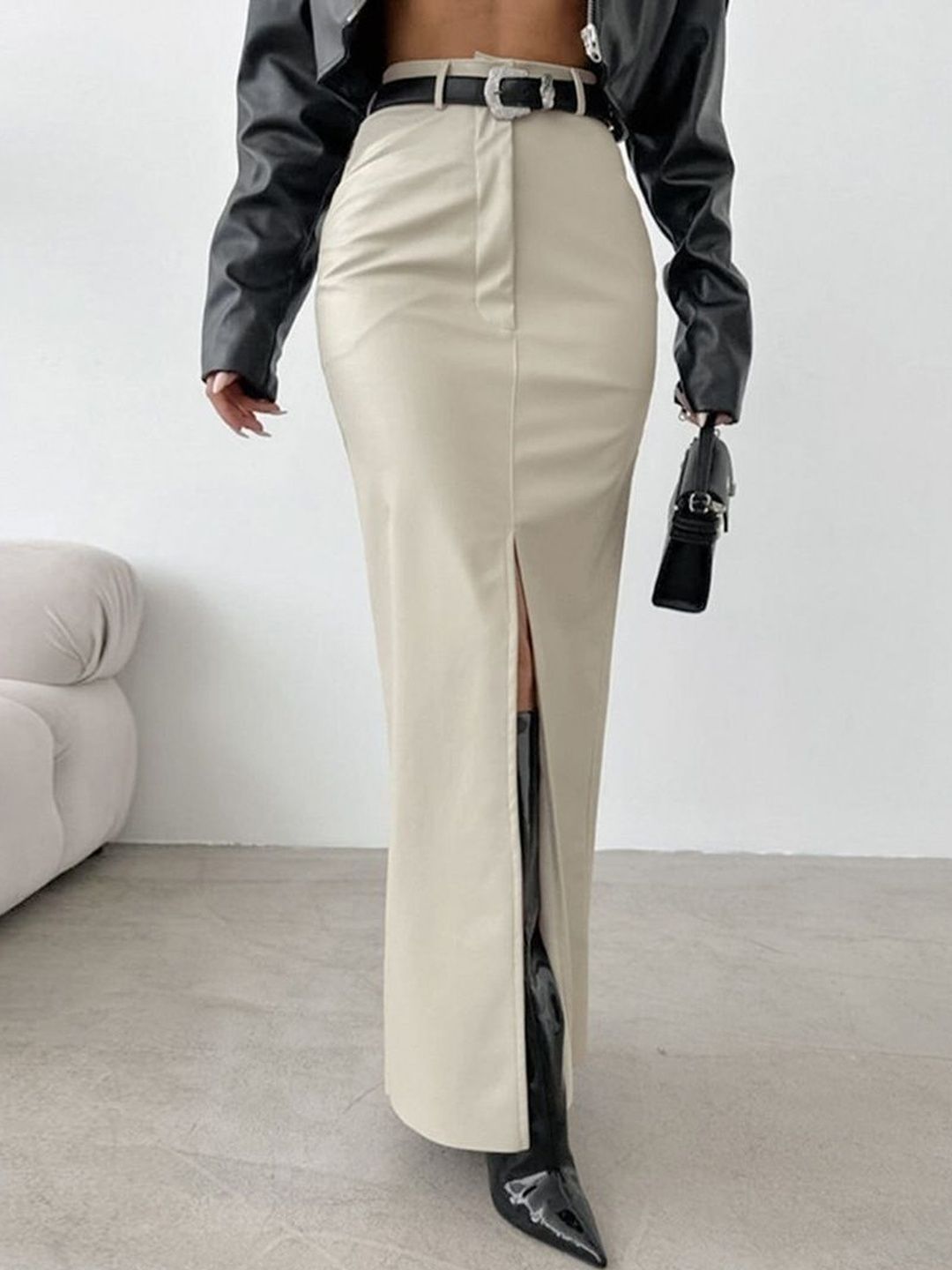 bebe Women Solid Pencil Straight Maxi Skirts-picture-19