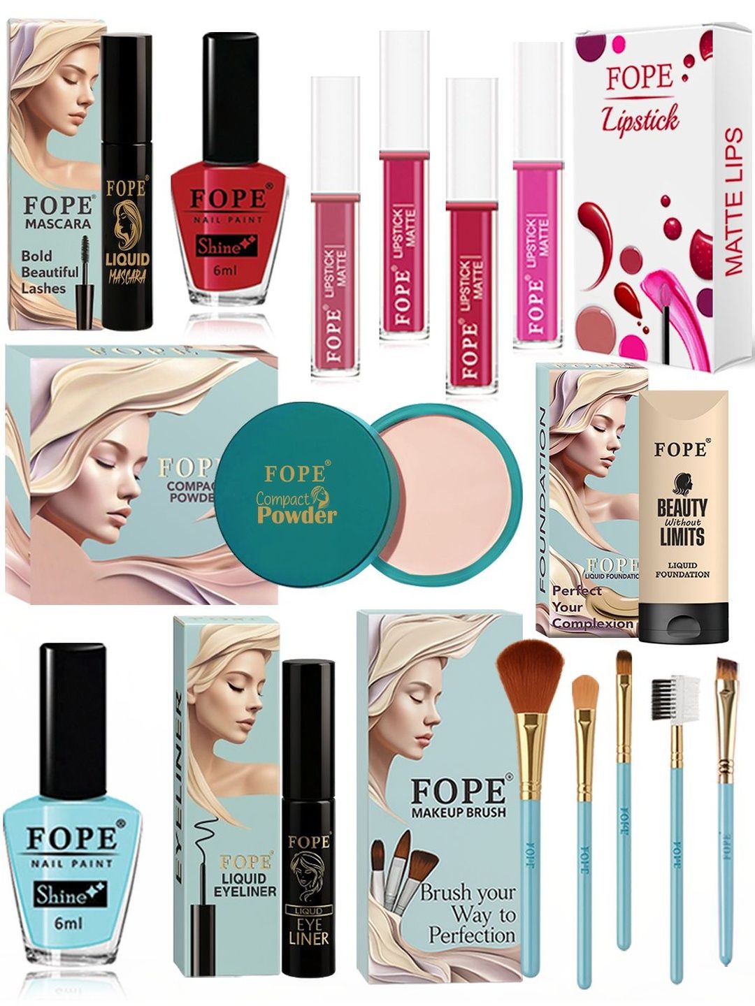 FOPE Set Of 15 HD Bridal Makeup Combo-image-49