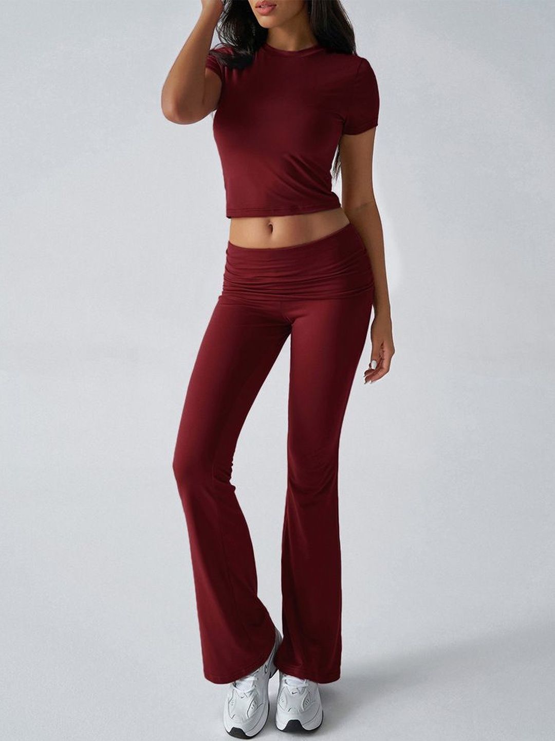 StyleCast Round Neck Short Sleeves Top With Trousers-picture-28