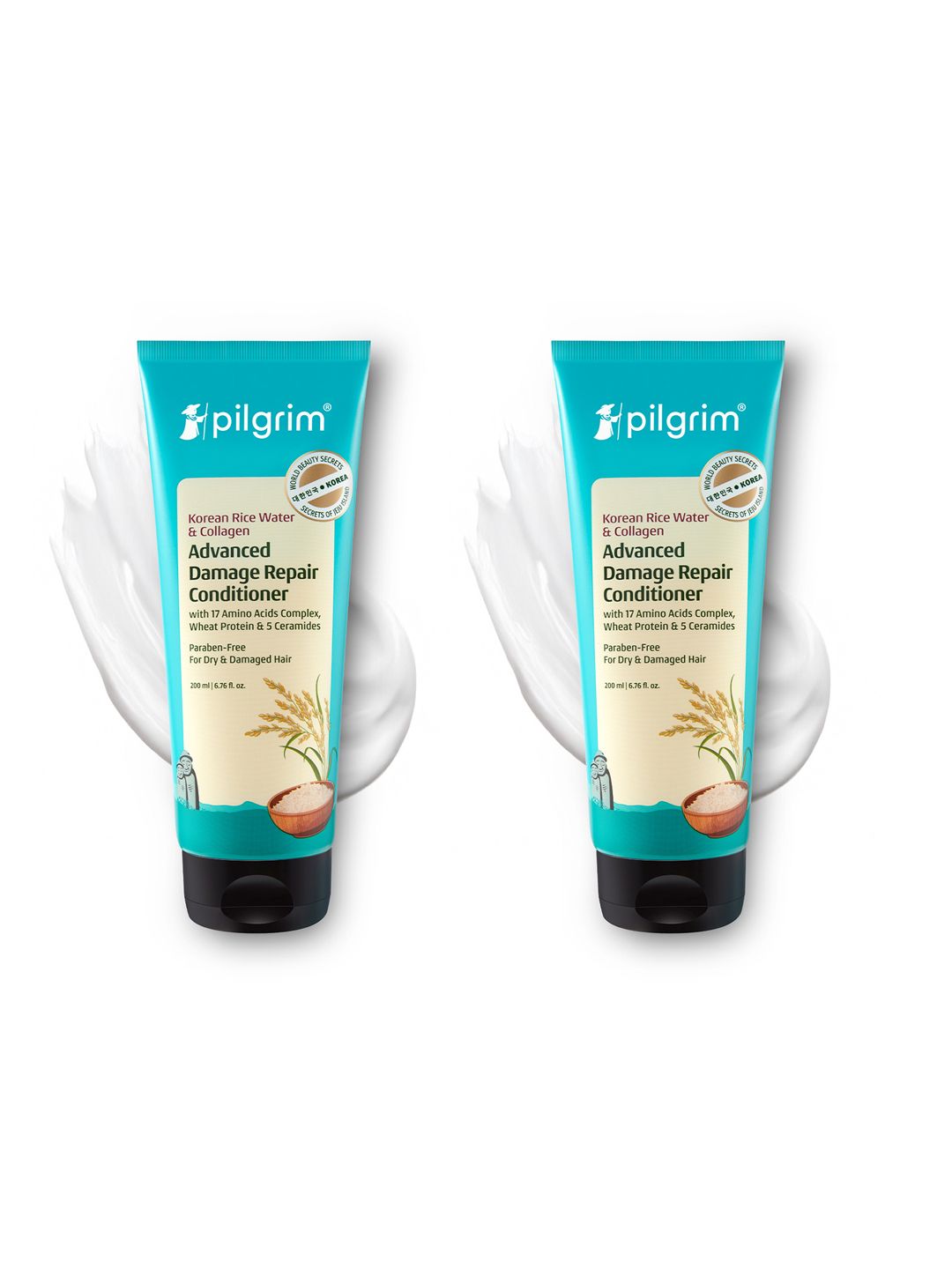Pilgrim 2Pcs Korean Rice Water & Collagen Advanced Damage Repair Conditioner - 200ml each-image-12