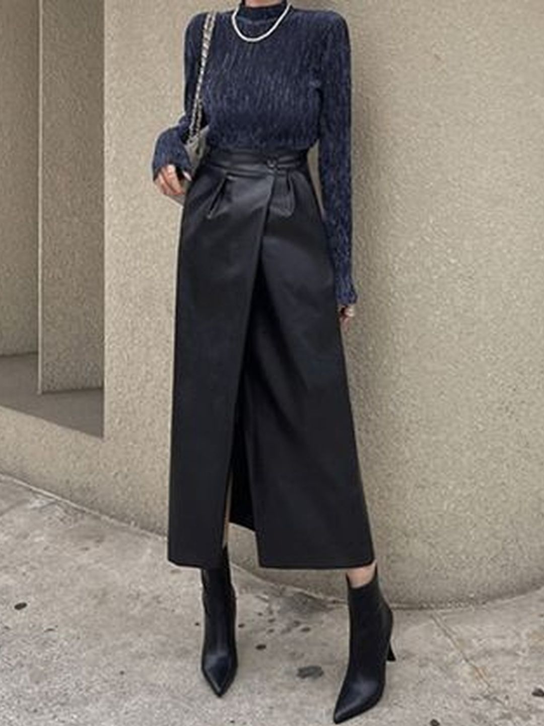 bebe Women Solid Front Slit Pencil Straight Maxi Skirts-picture-17