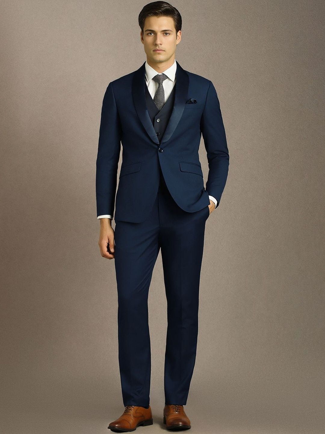 Louis Philippe Slim-Fit Single-Breasted Three Pieces Suits-image-41