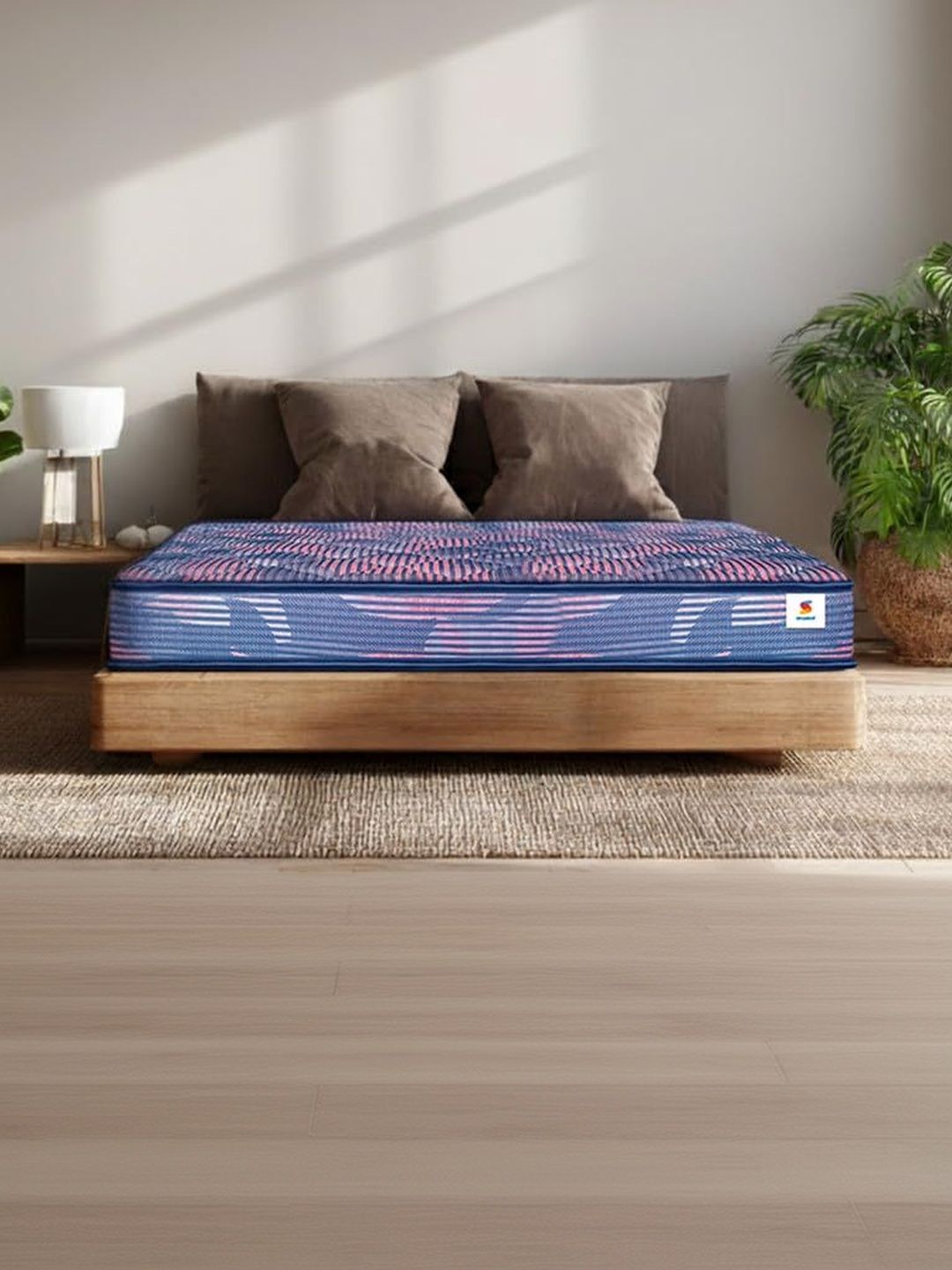 Sleepwell Blue & Pink Quilted Ortho Double Size Mattress