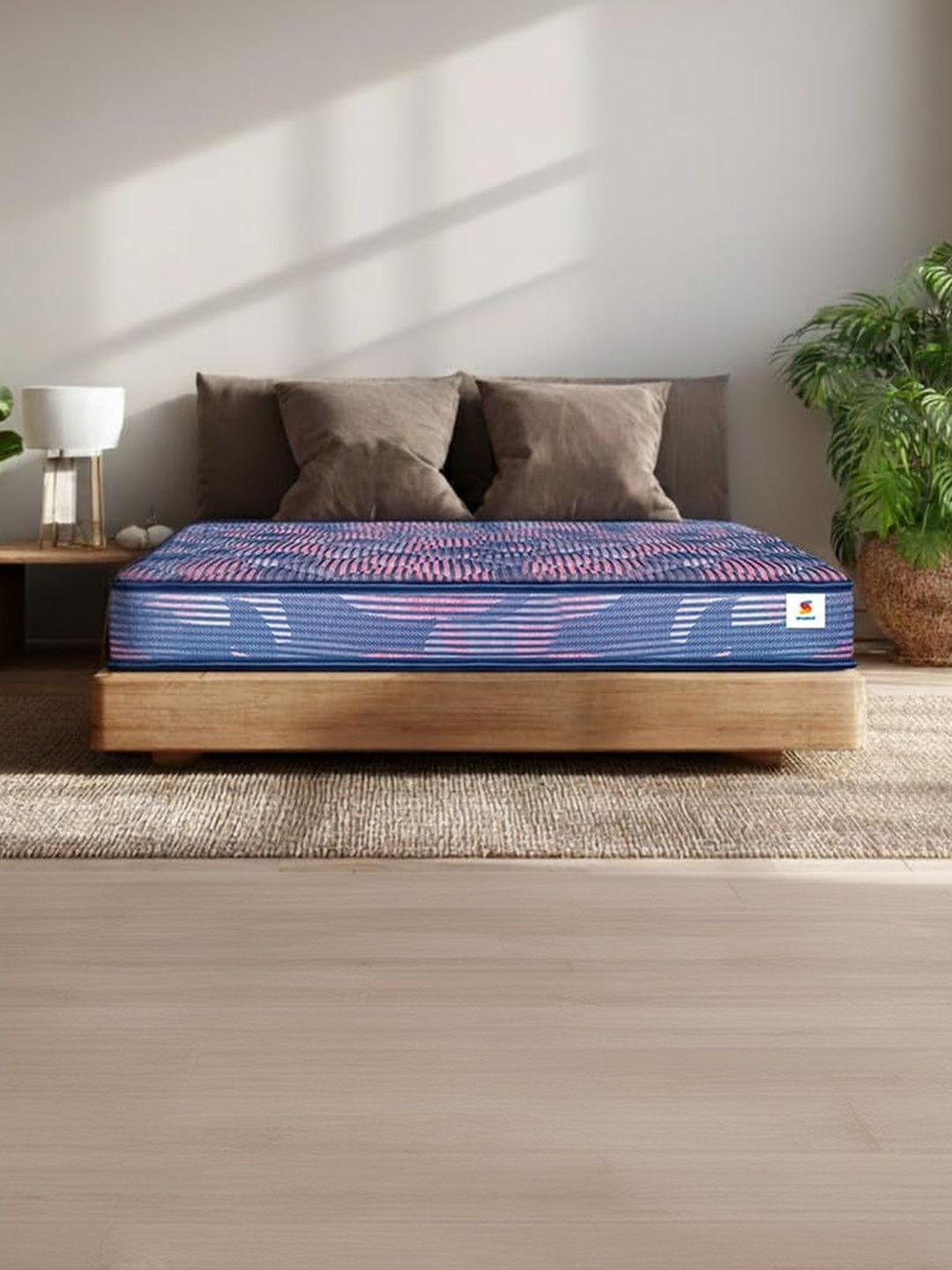 Sleepwell Blue & Pink Quilted Ortho King Size Mattress