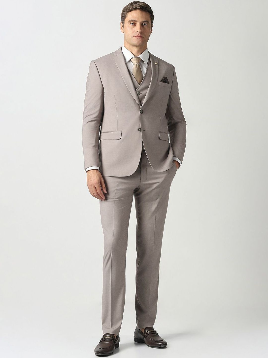Van Heusen Slim-Fit Single-Breasted Three Pieces Suits-picture-22