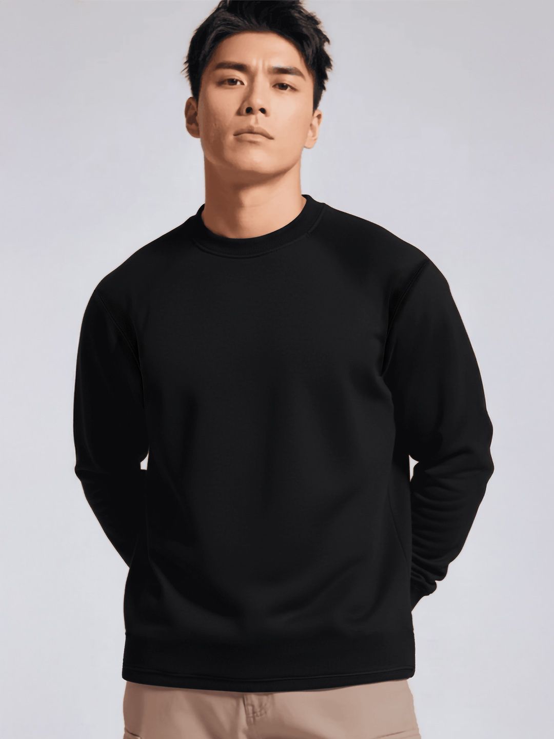 JUARI BE A GENTLEMAN Round Neck Cotton Pullover Sweatshirt-picture-41