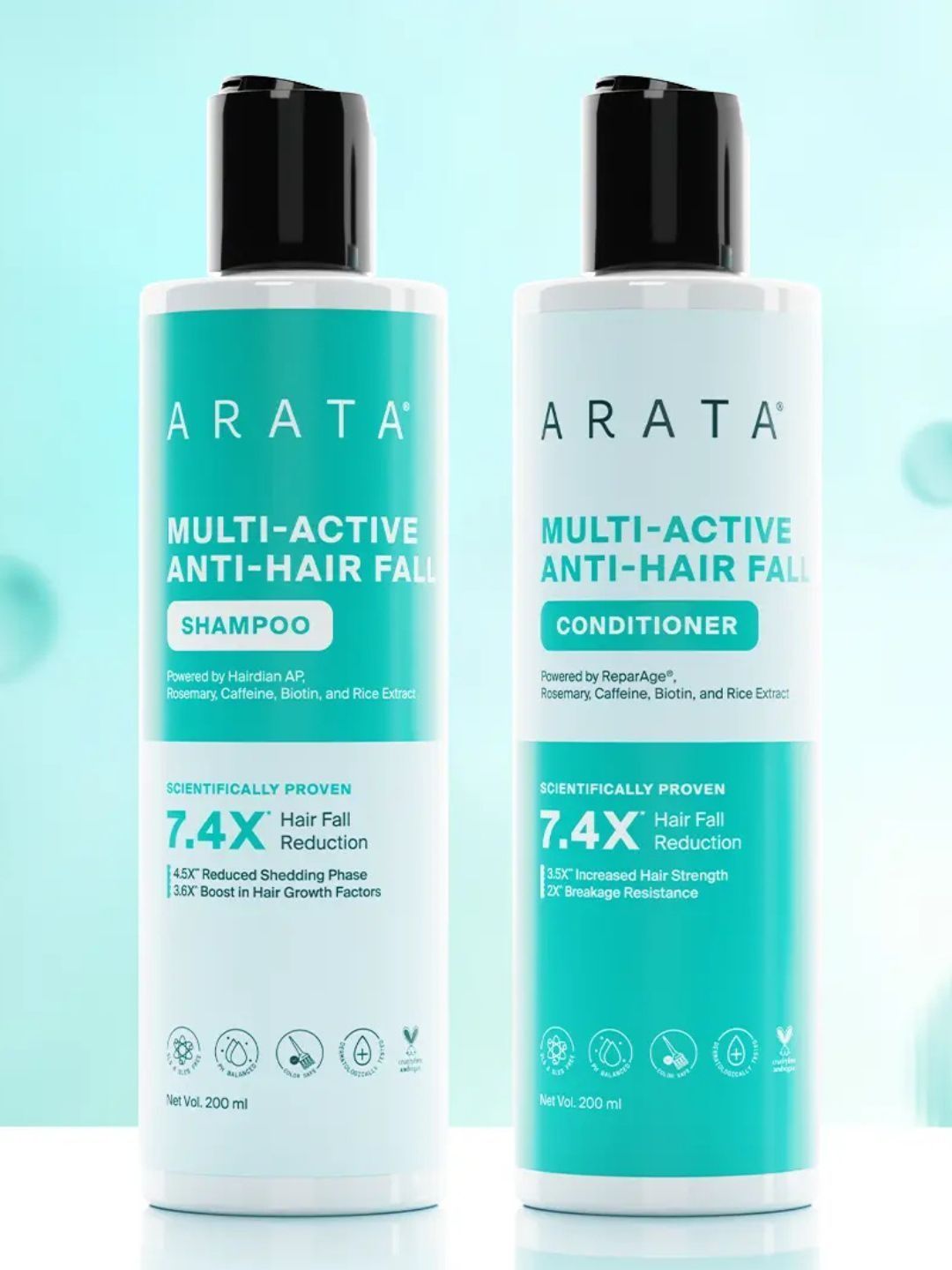 ARATA Set Of 2 Multi Active Anti Hair Fall Shampoo & Conditioner - 200 ml Each-picture-13