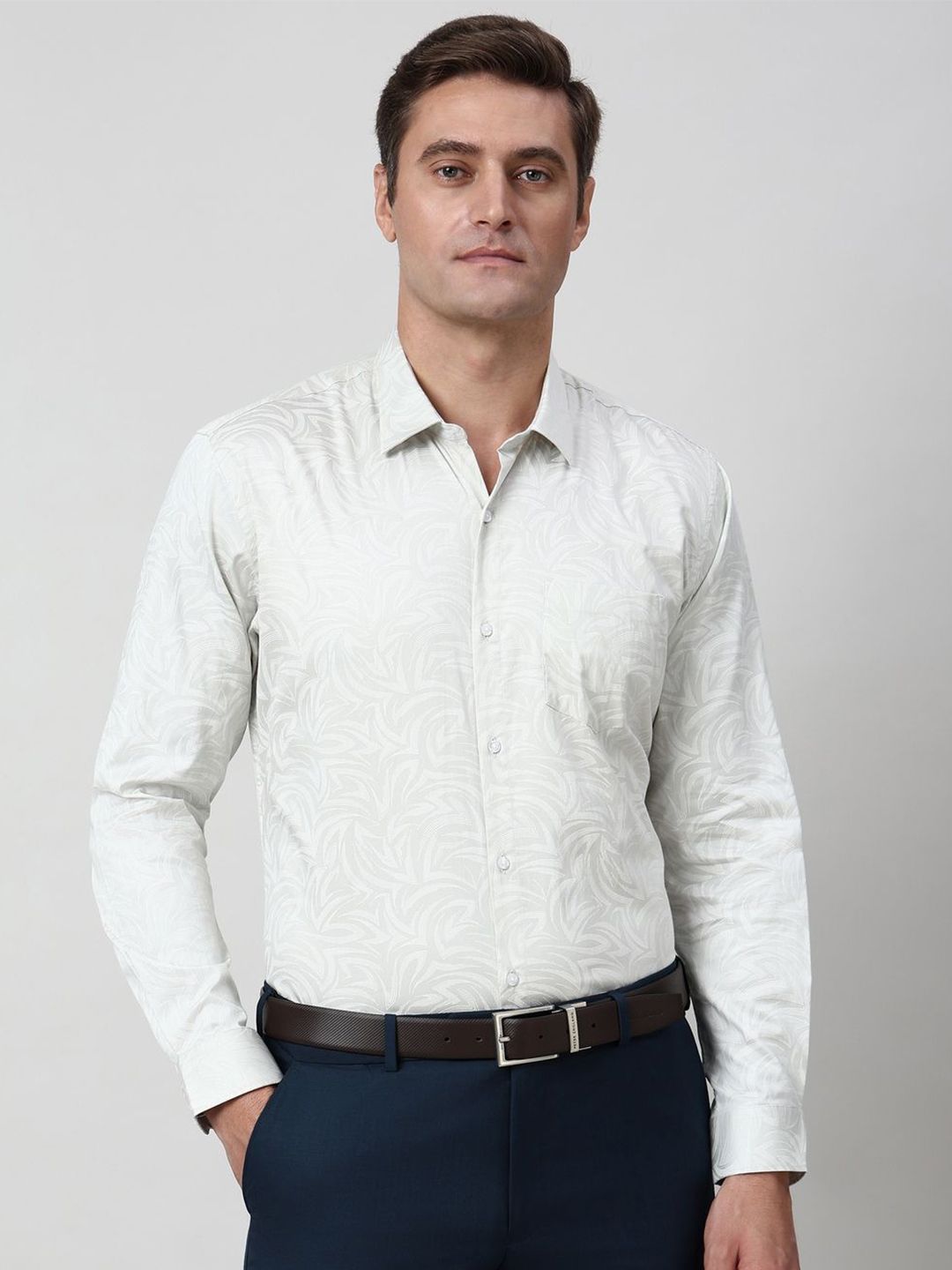 Peter England Floral Printed Spread Collar Cotton Shirt-picture-35