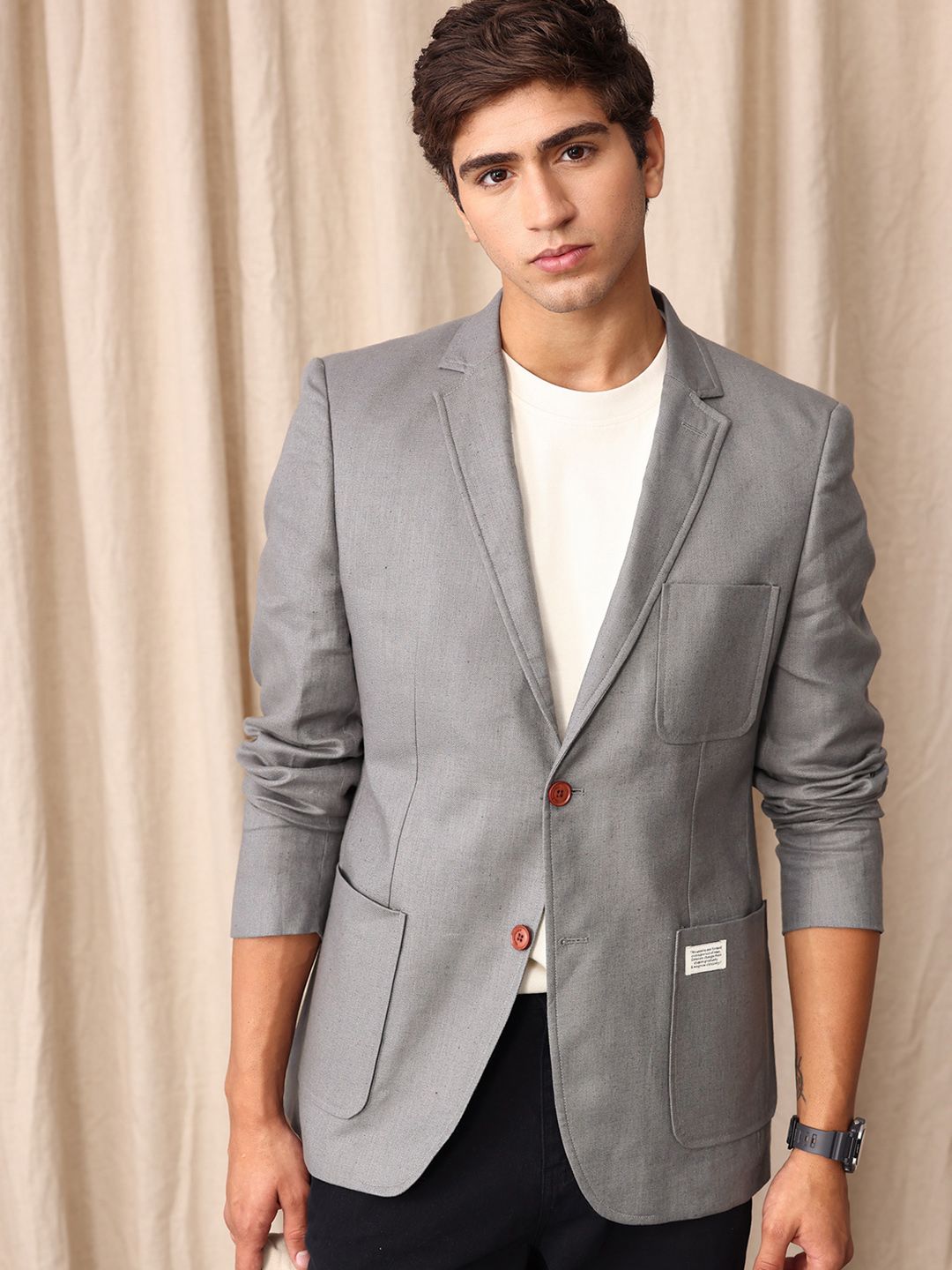 Mr Bowerbird Tailored Fit Single Breasted Linen Cotton Casual Blazer-picture-25
