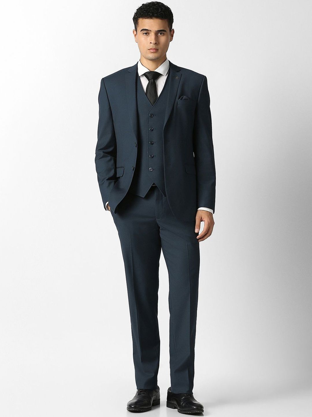 Van Heusen Slim-Fit Single-Breasted Three-Piece Suit-image-34
