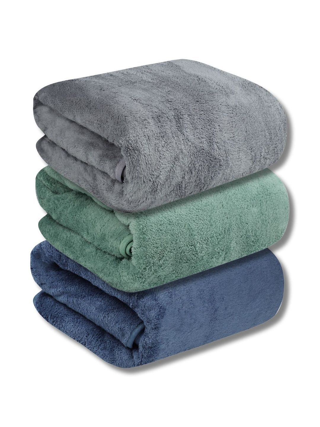 Fezora Blue & Grey Set of 3 450 GSM Bath Towels-image-27