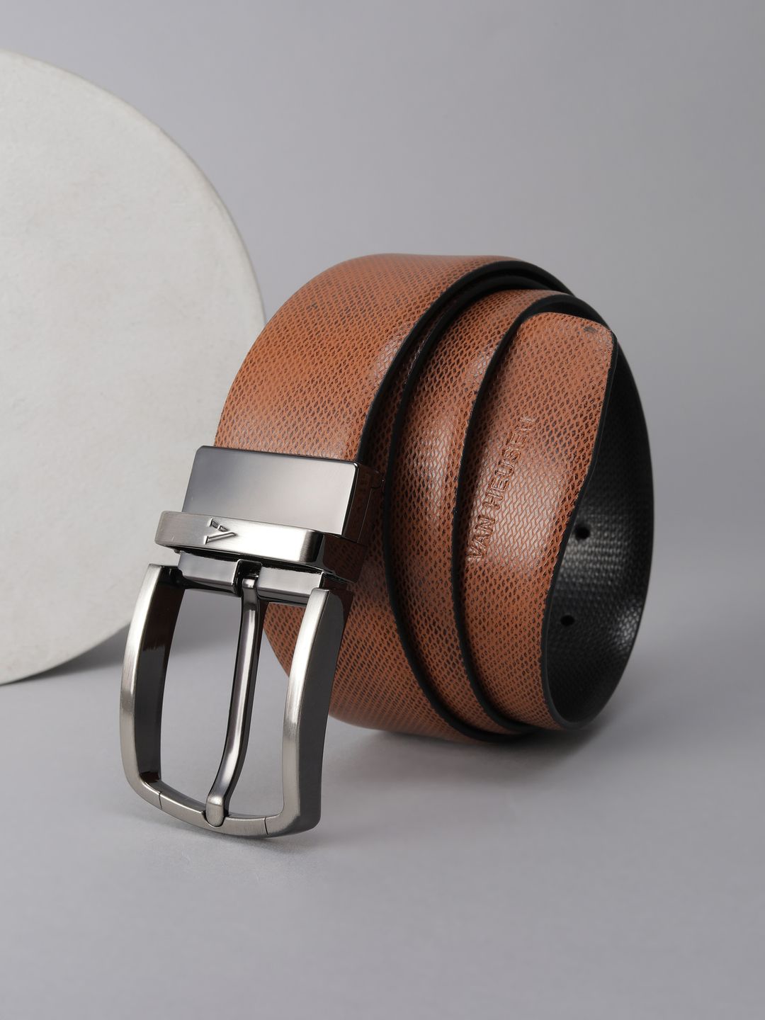 Van Heusen Men Textured Leather Reversible Formal Belt