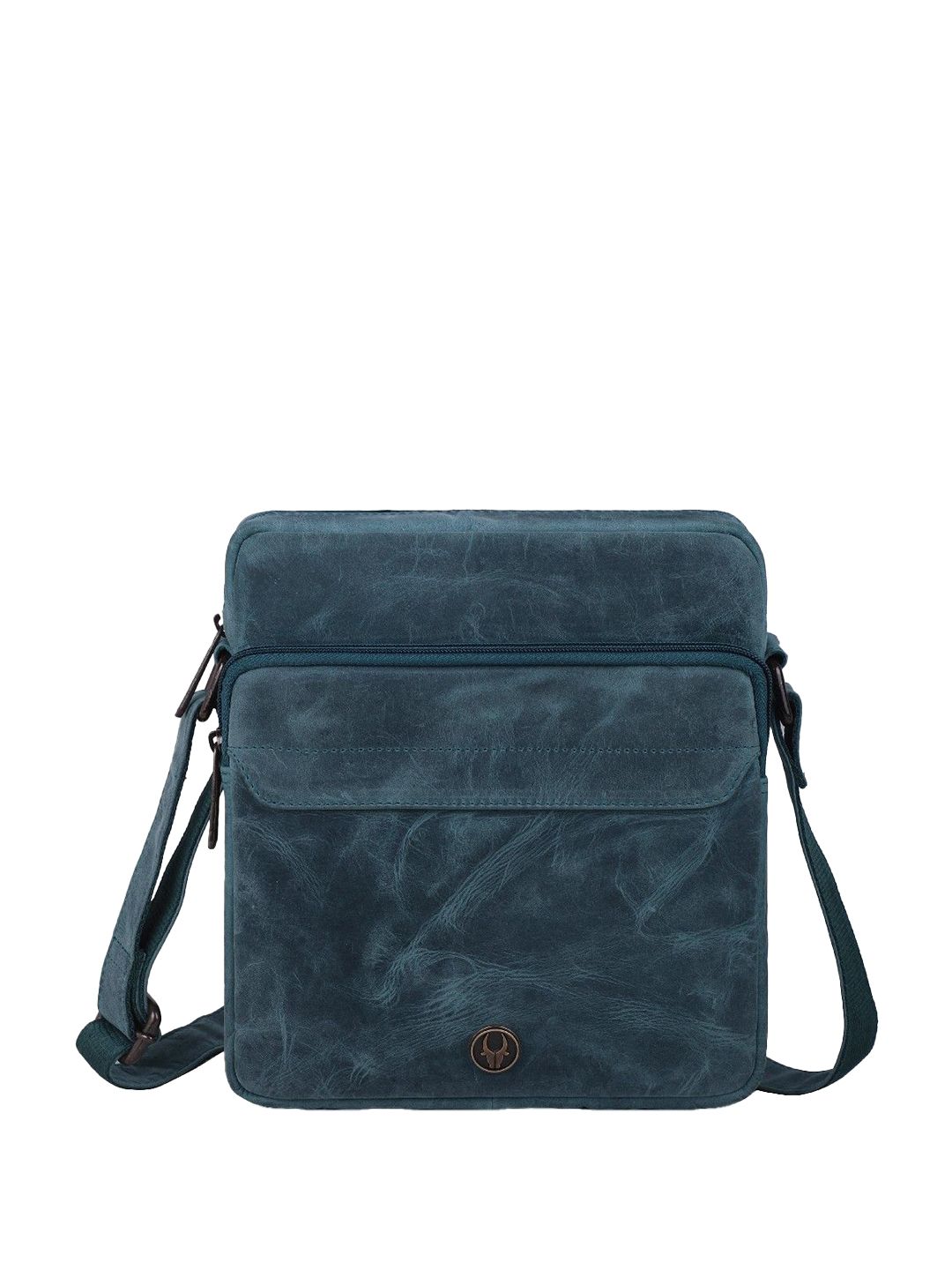 WildHorn Men Textured Leather Messenger Bag-picture-12