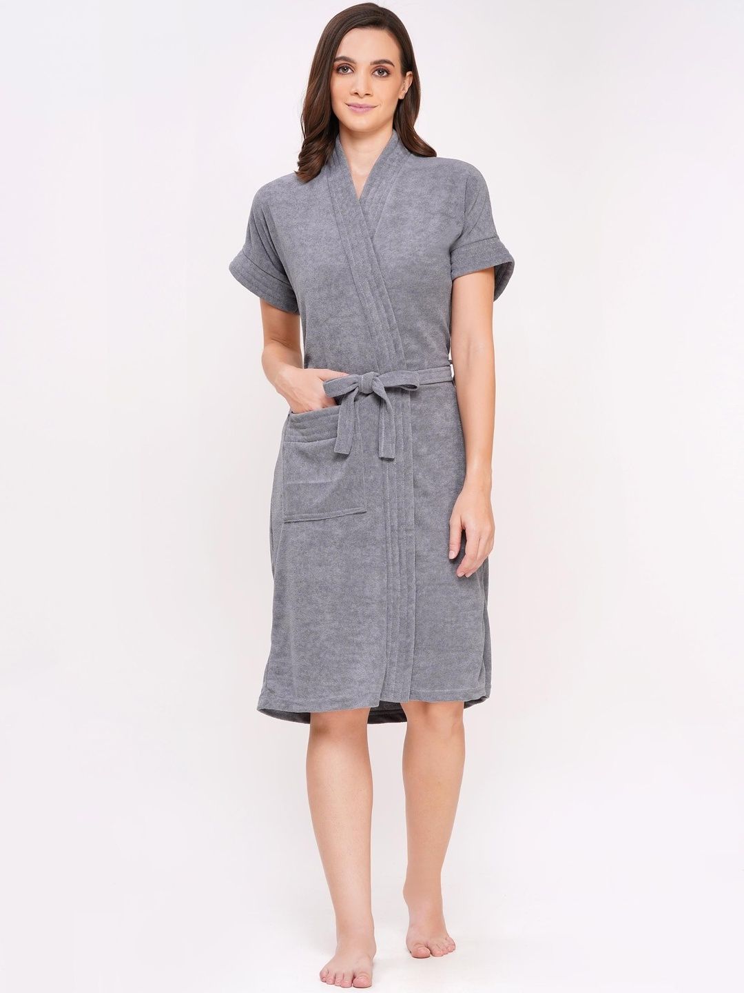 POORAK Shawl Collar Lightweight Bath Robe-picture-41
