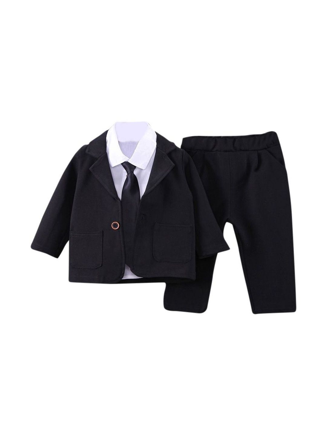 StyleCast x Revolte Infant Boys Single-Breasted Shirt Blazer & Trousers with Tie Suits-picture-14