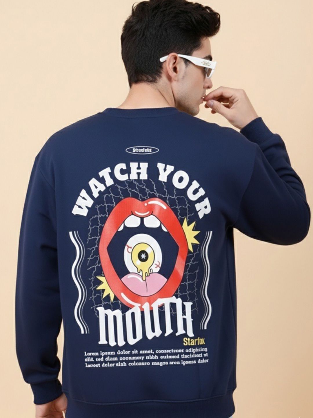 STARFOX Men Graphic Printed Round Neck Long Sleeve Pullover Sweatshirt-picture-31