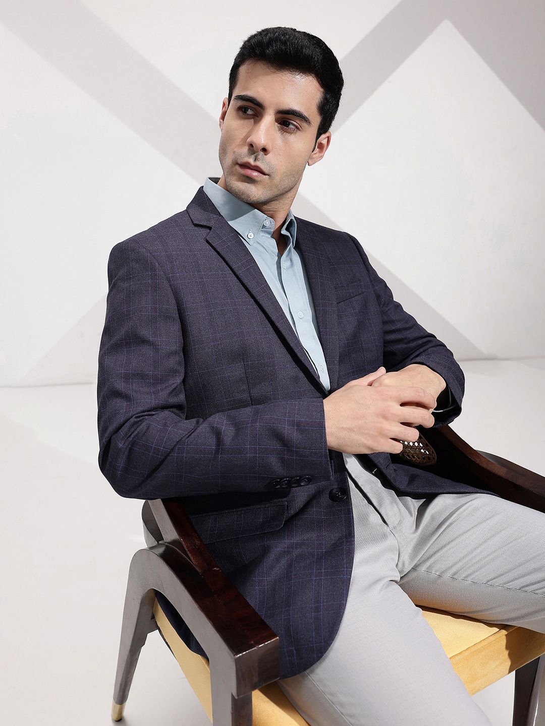 INVICTUS Slim Fit Checked Single Breasted Formal Blazer-picture-43