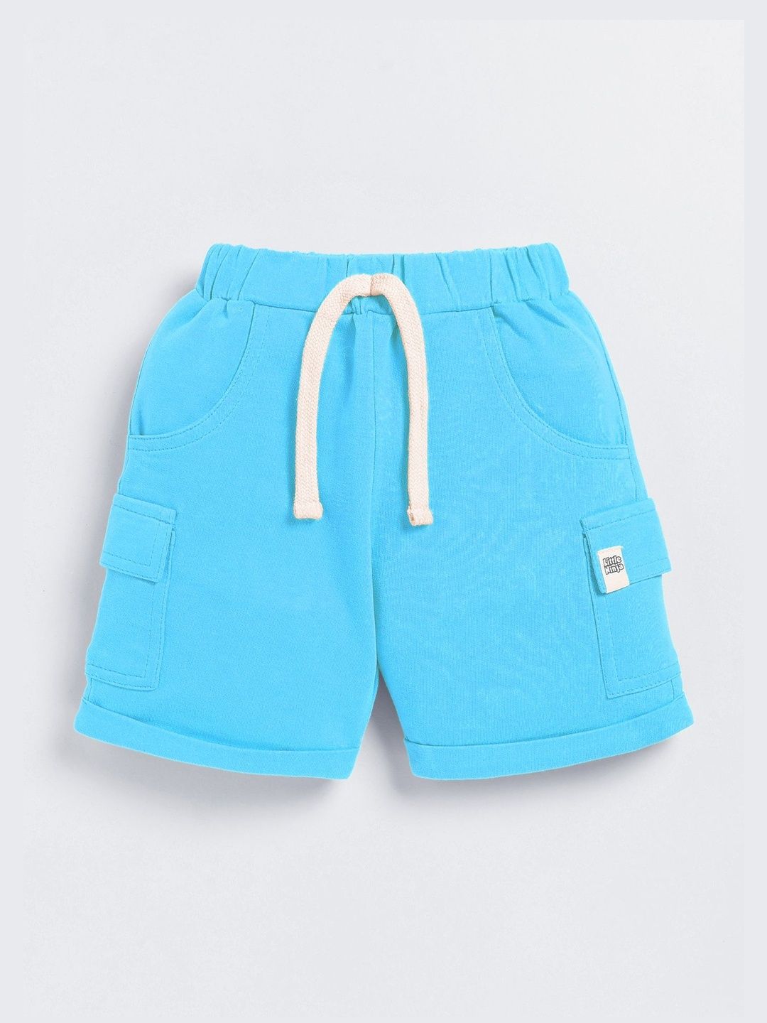 LITTLE NINJA Boys Mid-Rise Denim Cargo Shorts-picture-57