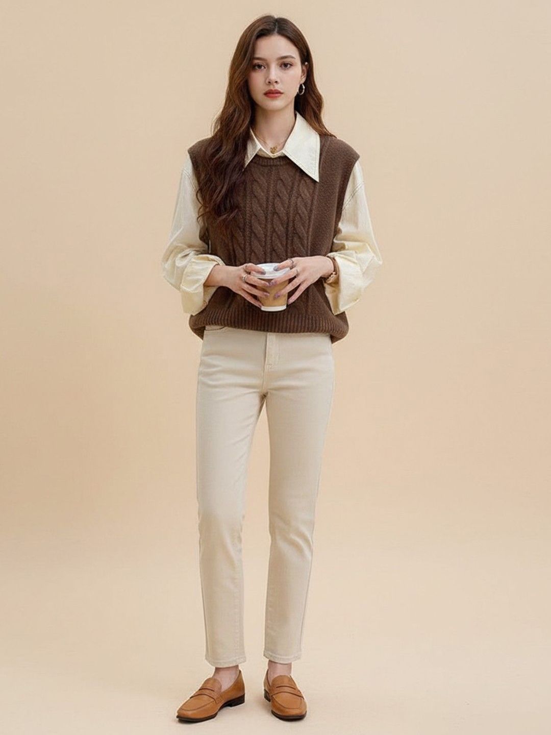 Mast & Harbour Women Cable Knit Sweater Vest-picture-37