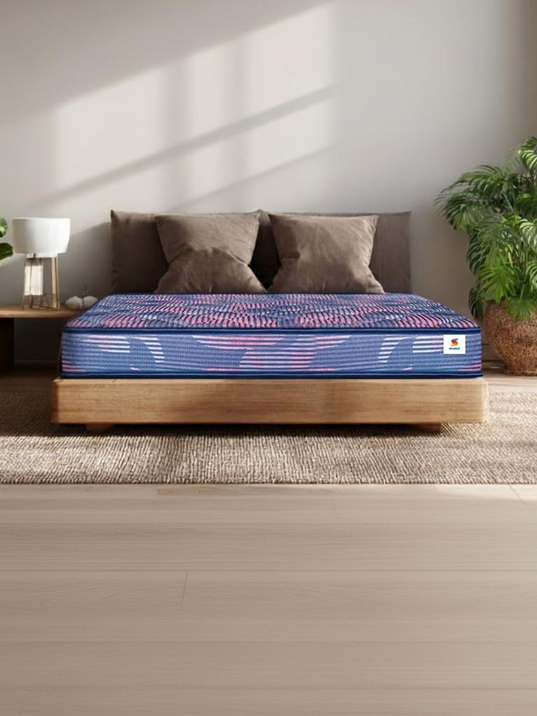 Sleepwell Blue & Pink Quilted Ortho Single Size Mattress-image-7