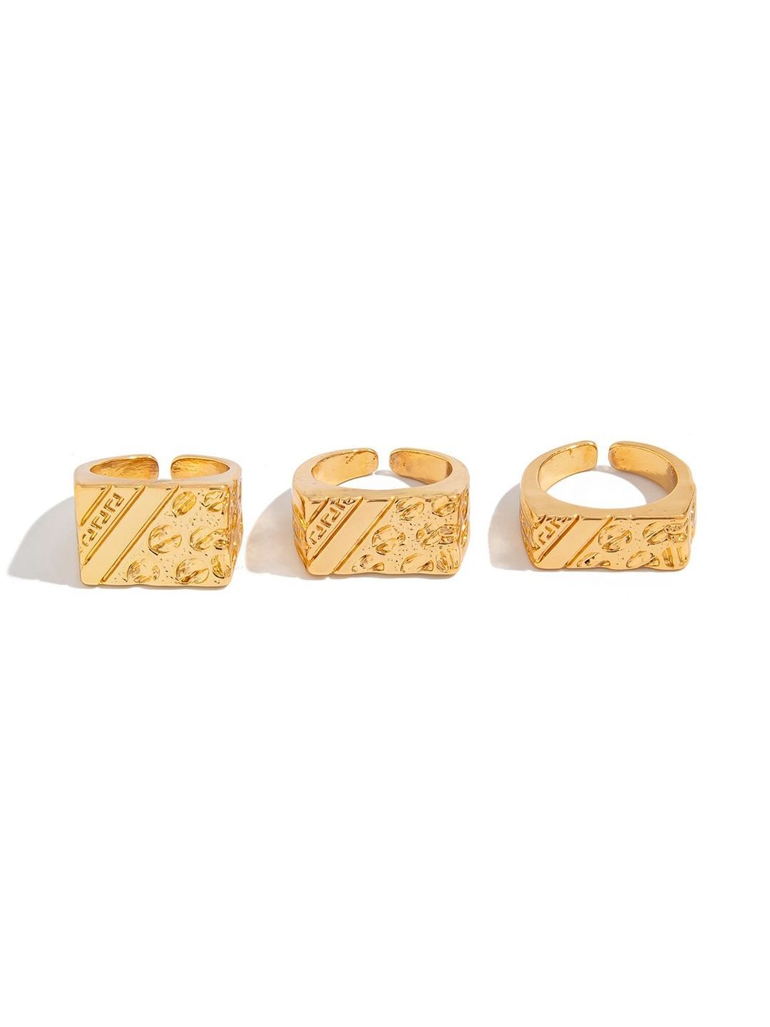 StyleCast x Revolte Men Set Of 3 Gold-Plated Finger Ring-picture-15