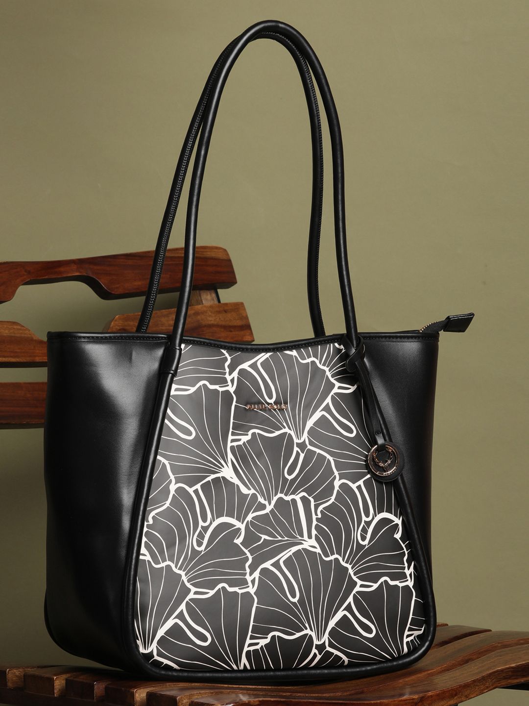 Allen Solly Woman Floral Printed PU Structured Tote Bag-picture-37